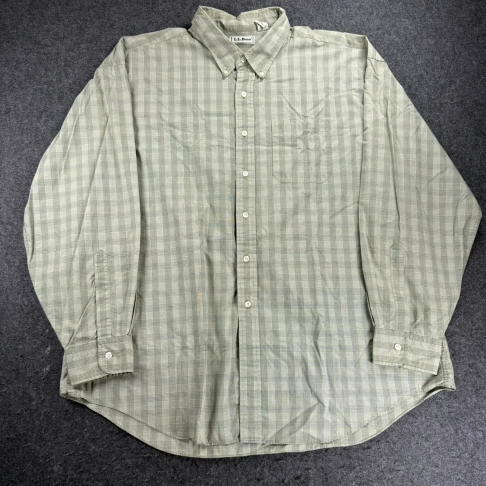 L.L.Bean Plaid Button Down Shirt Mens XXL Regular Extended Fit